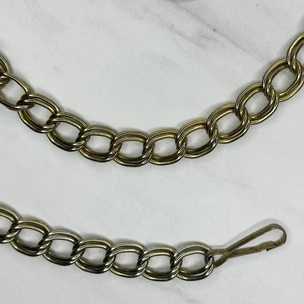 Womens Gold Tone Chain Belt George Washington Coin Charm Small/Medium ✨